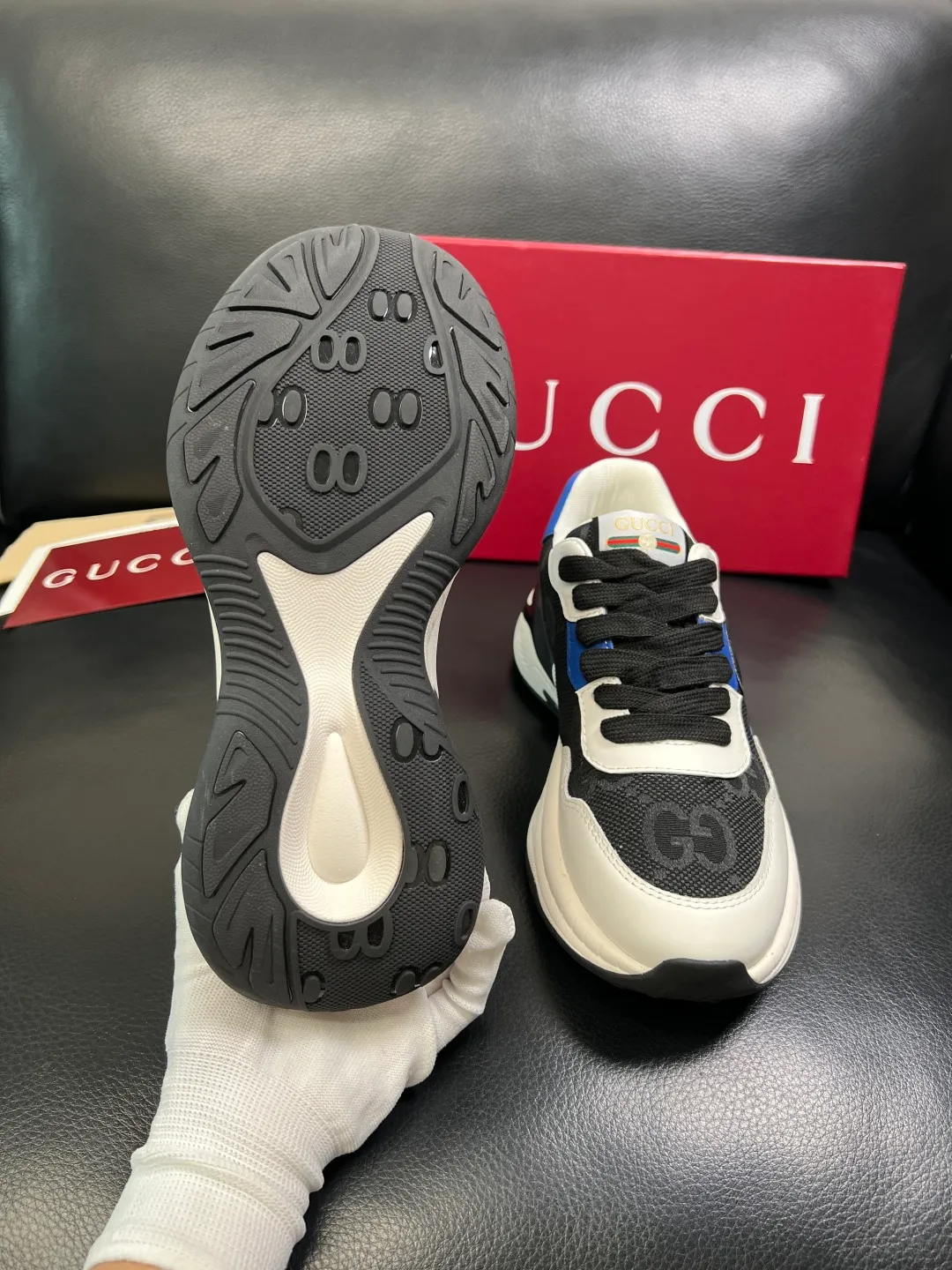 Men's shoes 💰800 Gucci top purchasing Gucci counter new model, original factory configuration imported cowhide from Italy with printed fabric, imported cowhide lining, breathable and comfortable, sole: original factory special sole is super comfortable, original factory and single goods are high quality, welcome to compare, code number 38-44 (customized 45)